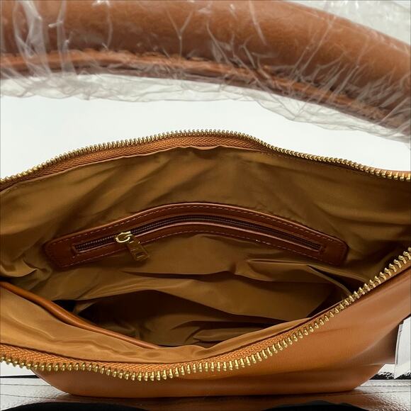 Fawn Design Faux Leather The Slouch Tote Bag with Dust Bag in Matte Brown - Picture 5 of 9